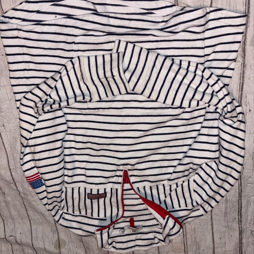 Vineyard Vines USA mixed striped shep pullover quarter zip XS - Picture 4 of 9